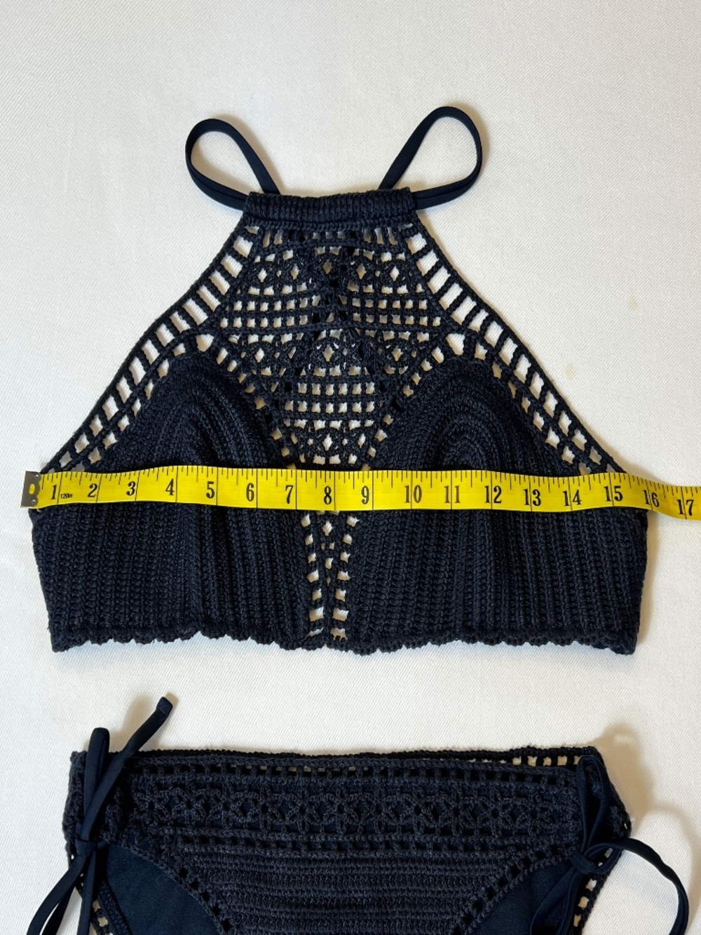 Abercrombie and Fitch Crochet Bikini Set Navy Blue - Picture 4 of 11